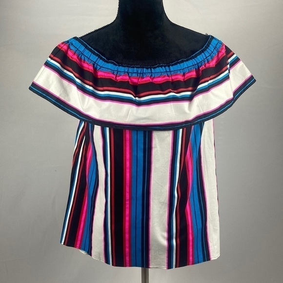 Vince Camuto Tops - Vince Camuto Havana Bright Striped Off the Shoulder Top